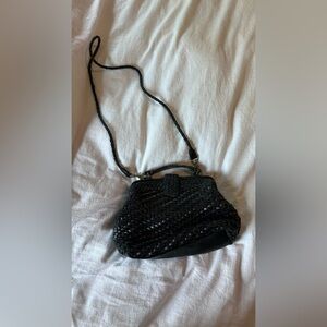 Elegant Black Woven Handbag